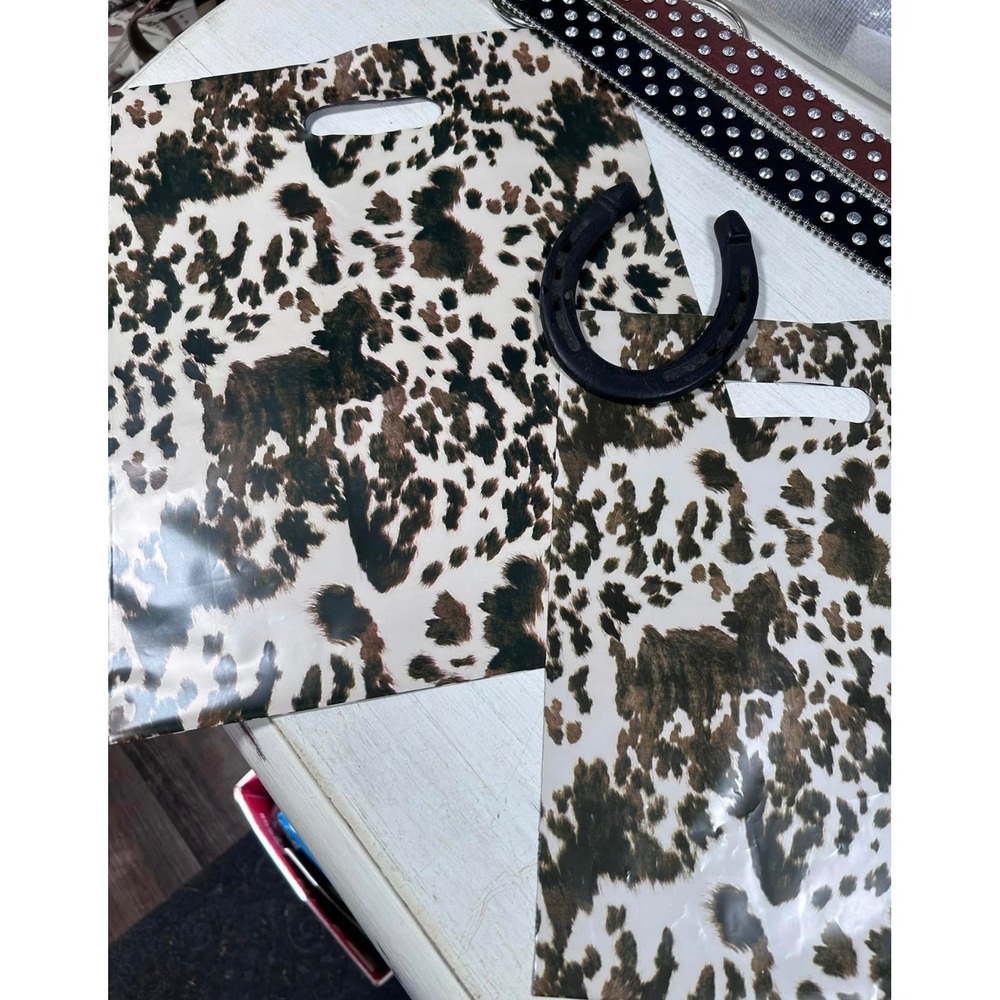 Gift‎ Bag Merchandise Cow Print Boutique Shopping  Bags 9 x 12 pack of 25 New